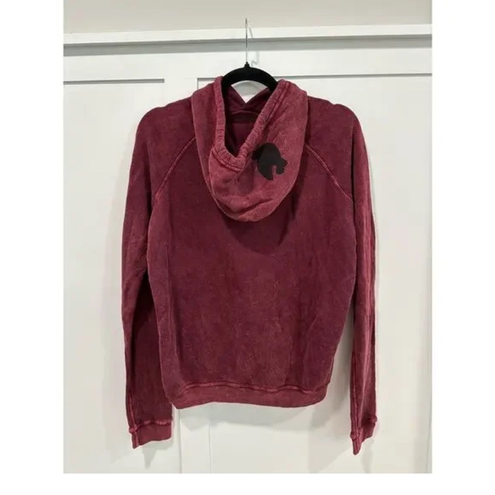 FreeCity Superfluff Lux Vintage Bath Pullover Hoodie in Beet Juice 2/M